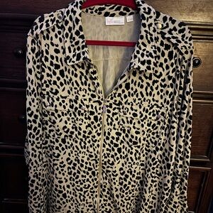 Belle Kim Gravel size 3x cheetah print shajacket .